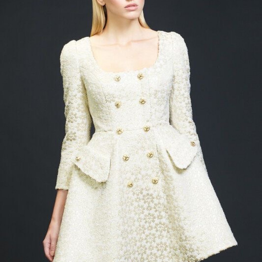 Tweed Trắng họa tiết Pretty