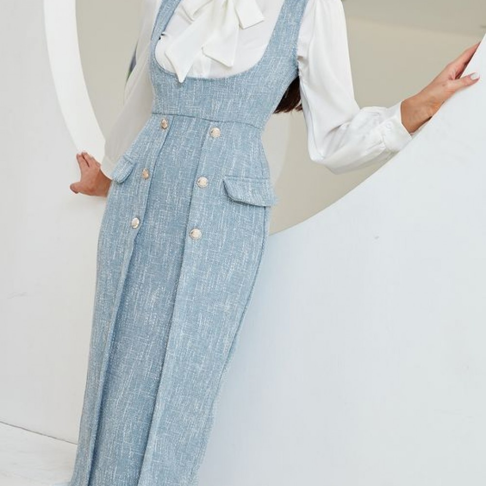 Tweed Xanh Phối Sơ My Đơn Điệu