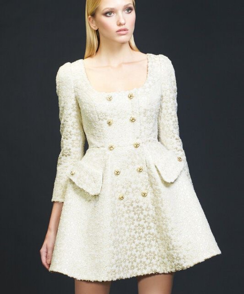 Tweed Trắng họa tiết Pretty